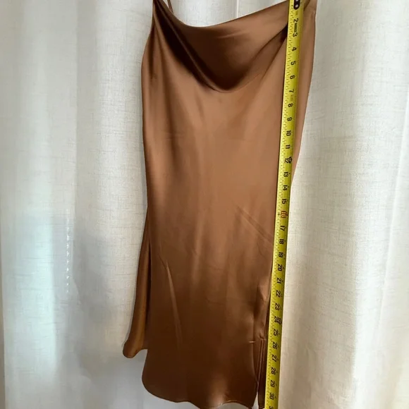 Dynamite Satin Slip Dress - Brown - Large - Picture 3 of 4